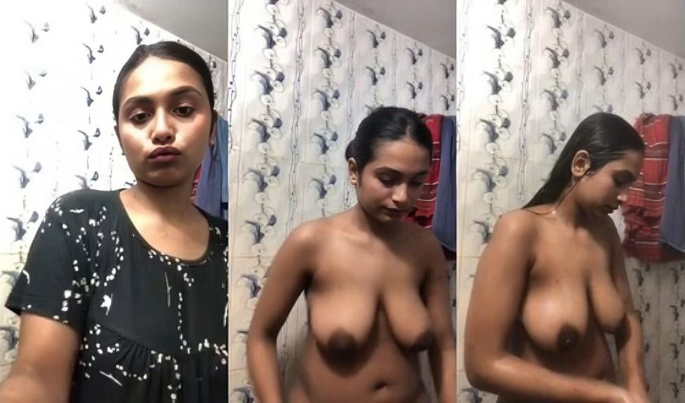 Cute Indian Girl Bathing Bathroom Record
