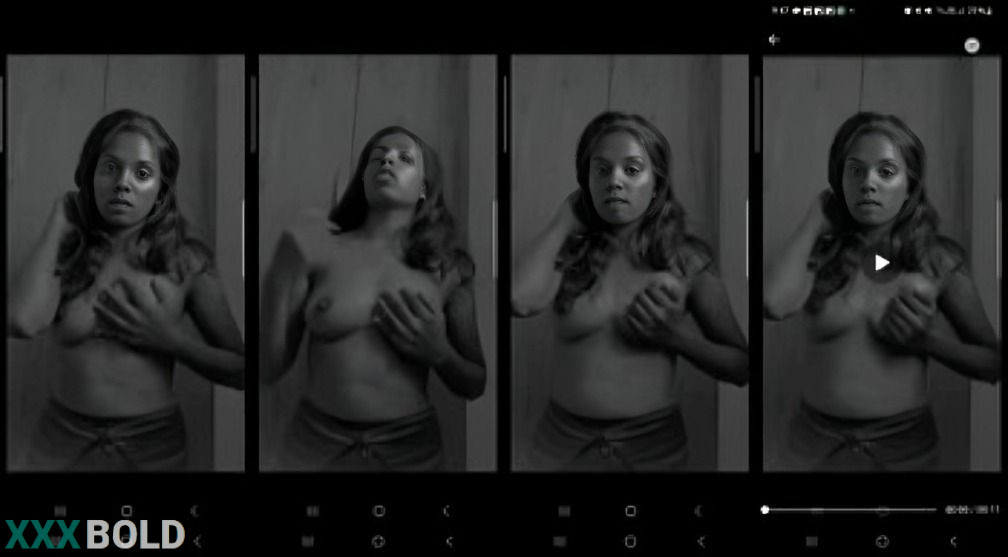 Cute Indian Black And White Girl Play With Her Boobs