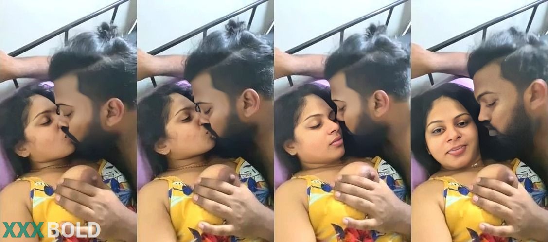 Sexy Mallu Cpl Kissing And Boobs Pressing